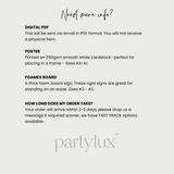 50th Birthday Party Personalised Welcome Sign - Any Age