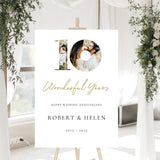 10th Wedding Anniversary Personalised Photo Welcome Sign