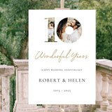 10th Wedding Anniversary Personalised Photo Welcome Sign