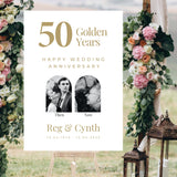Golden Wedding Anniversary Personalised Photo Welcome Sign