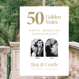Golden Wedding Anniversary Personalised Photo Welcome Sign