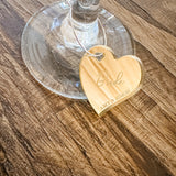 Heart Personalised Wedding Engagement, Anniversary Drinks Charms