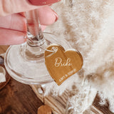 Heart Personalised Wedding Engagement, Anniversary Drinks Charms