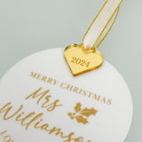 Teacher Personalised Christmas Bauble