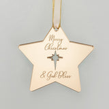Merry Christmas & God Bless Engraved Christmas Bauble