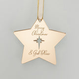 Merry Christmas & God Bless Engraved Christmas Bauble