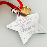 I Believe Personalised Bauble, Sleigh Bell & Santa Message