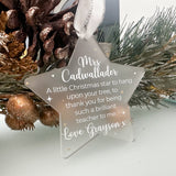 Teacher Personalised Christmas Star Bauble