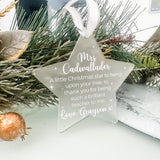 Teacher Personalised Christmas Star Bauble