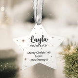 School Bauble Package, Children's Personalised Christmas Star