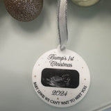 Bump's First Christmas Bauble, Baby Due Scan Photo Keepsake