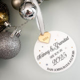 Nanny & Grandad To Be Personalised Christmas Bauble