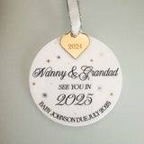 Nanny & Grandad To Be Personalised Christmas Bauble