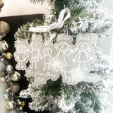 Children's Family Portrait Drawing - Christmas Personalised Bauble