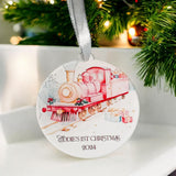 Baby's 1st Christmas Bauble, Baby Boy's Personalised Keepsake Gift