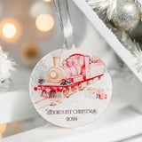 Baby's 1st Christmas Bauble, Baby Boy's Personalised Keepsake Gift
