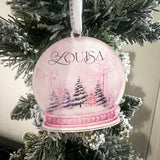 Girl's Snow Globe Christmas Personalised Bauble