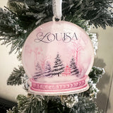 Girl's Snow Globe Christmas Personalised Bauble