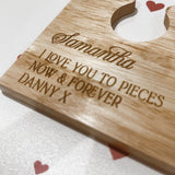 Girlfriend, Boyfriend Personalised I Love You To Pieces Coaster