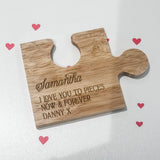 Girlfriend, Boyfriend Personalised I Love You To Pieces Coaster