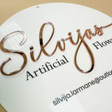 Luxury 3D Business Signage, Circular Acrylic Sign With Mirror Accents