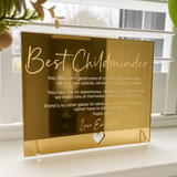 Best Childminder Luxury Personalised Mirror Card