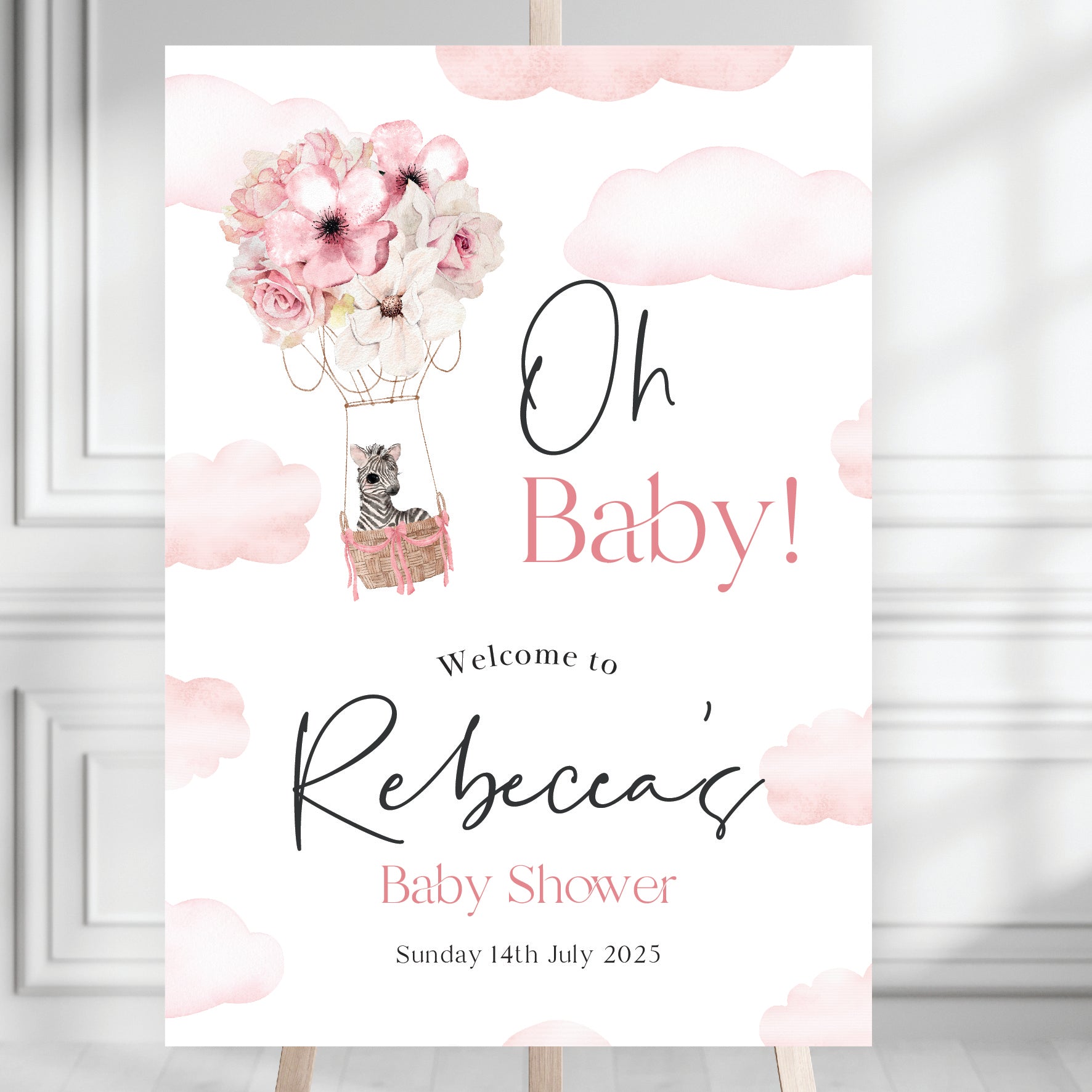 Baby Girl's Personalised Baby Shower Sign