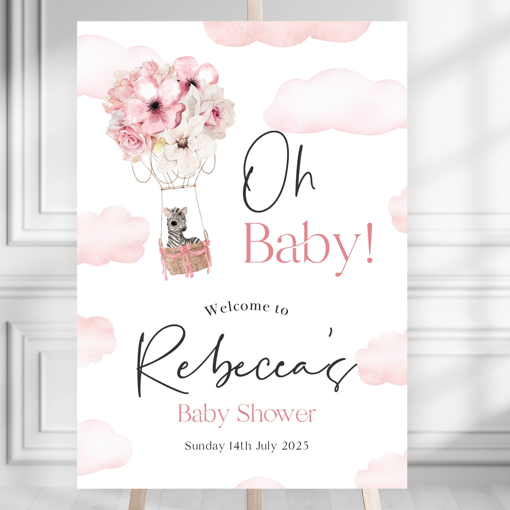 Baby Girl's Personalised Baby Shower Sign