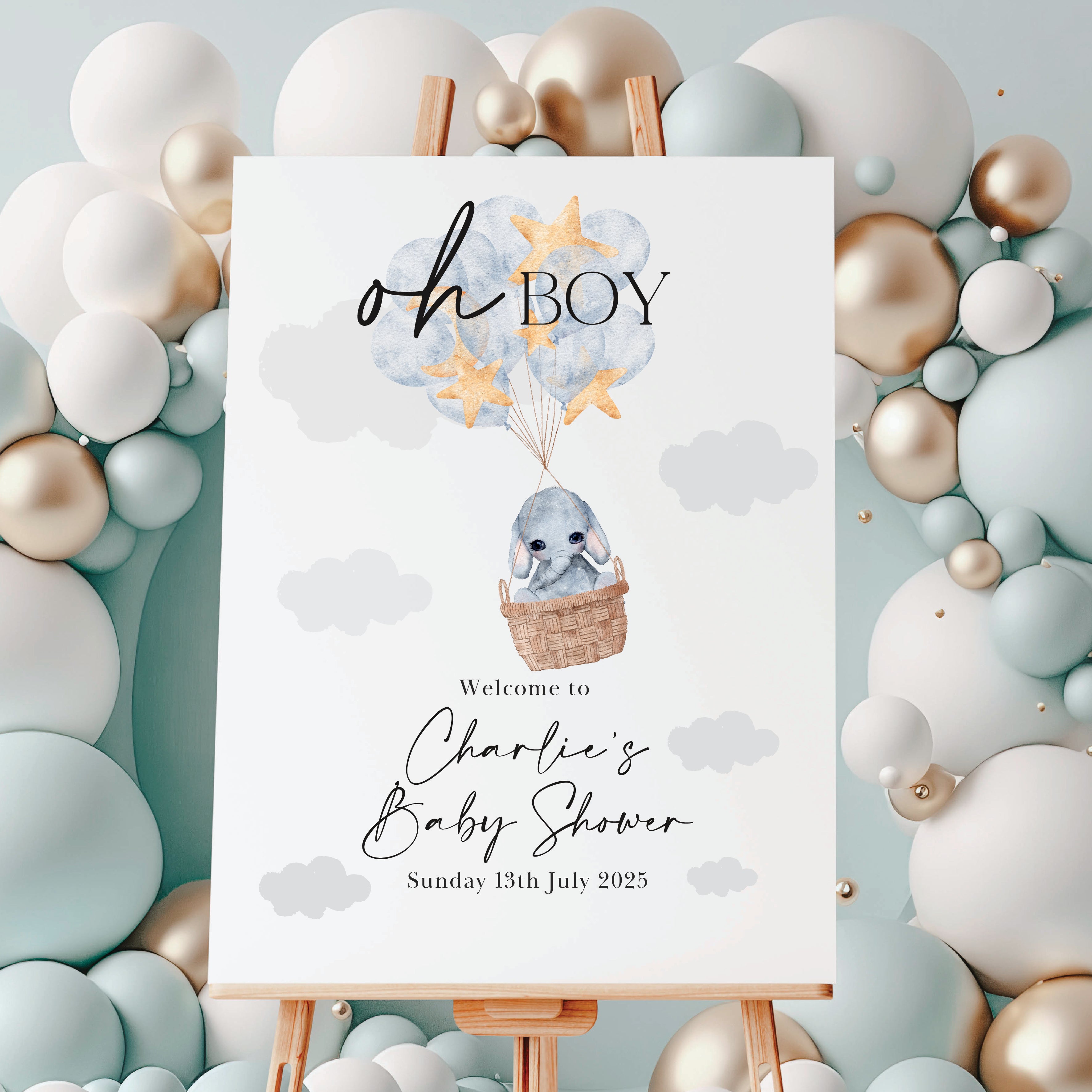Baby Boy Personalised Baby Shower Sign