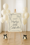 Personalised Bow Event Sign – 40th Birthday Personalised Welcome Sign