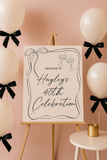 Personalised Bow Event Sign – 40th Birthday Personalised Welcome Sign