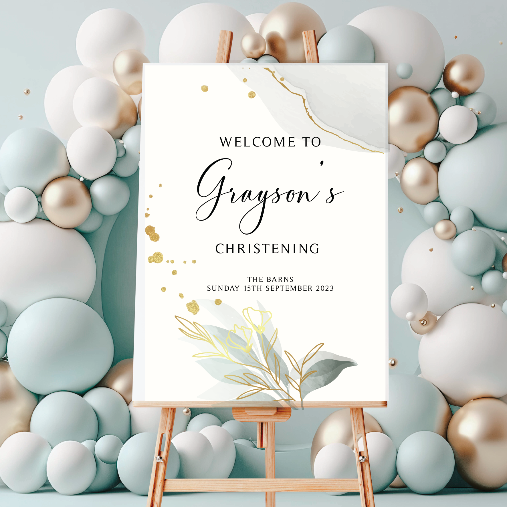 Personalised Christening Sign A1, A2