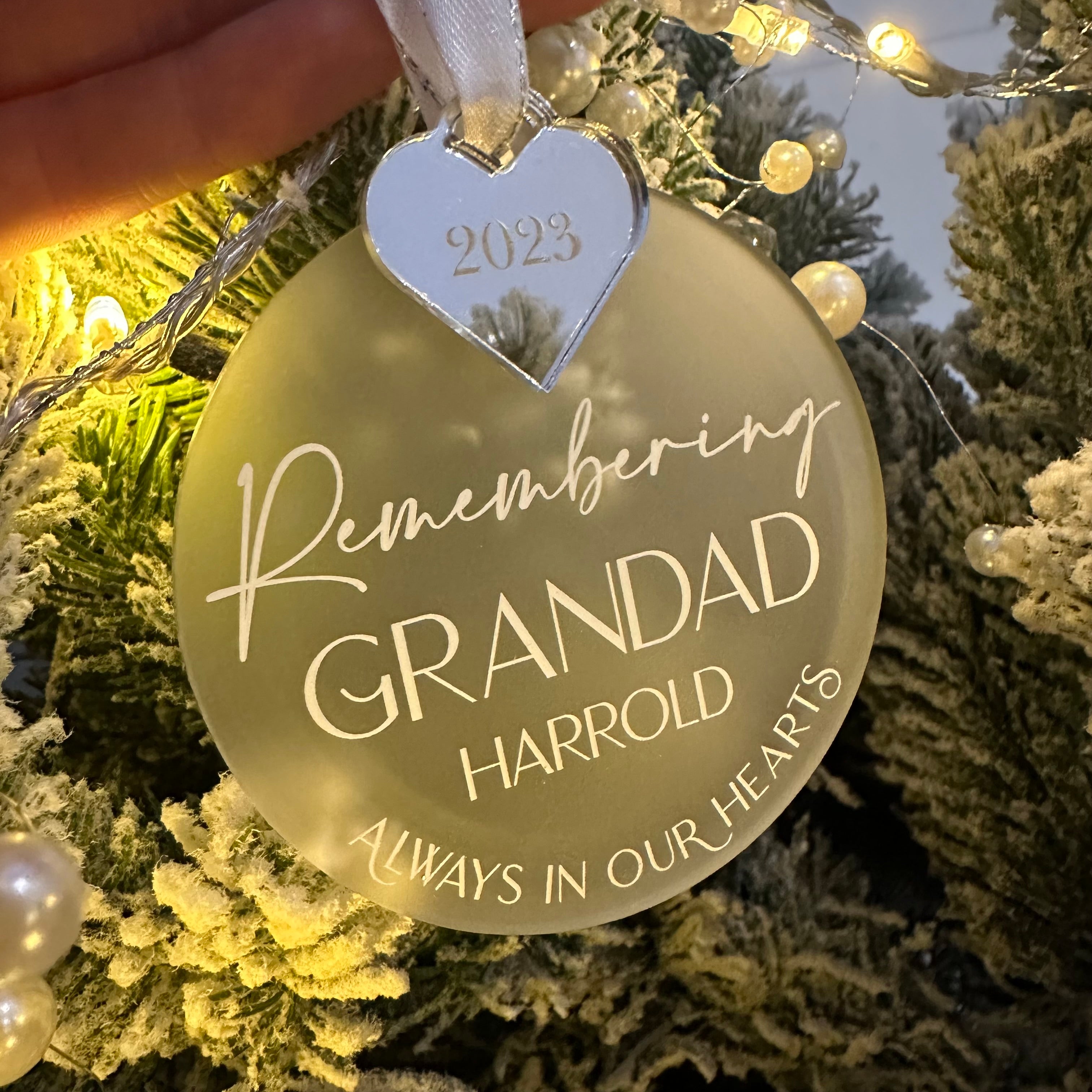 Personalised Always In Our Hearts Christmas Bauble