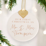 First Christmas As Mr & Mrs Personalised Christmas Bauble