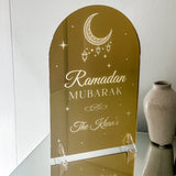 Ramadan Mubarak Gold Mirror Personalised Ornament