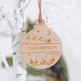 Family Name Wood Engraved Baubles