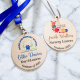 Personalised School Leavers Logo Medal 2025 | Graduation Gift | Nursery & Year 6 Keepsake | PTA School Leavers Present