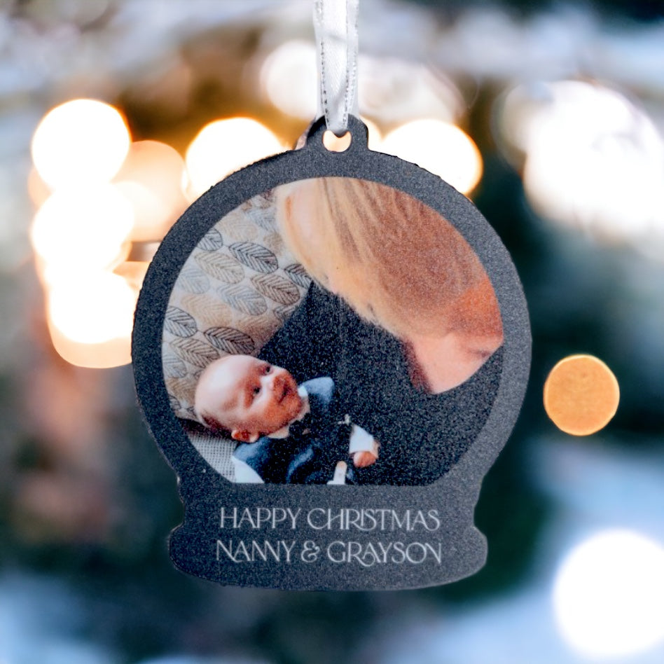 Nanny Personalised Photo Christmas Tree Decoration