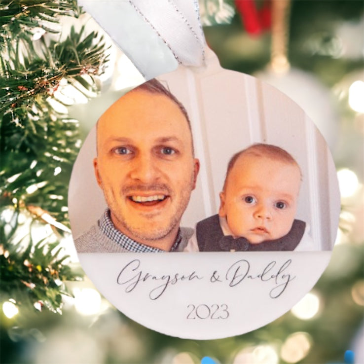 Daddy & Son, Daughter Photo Christmas Gift