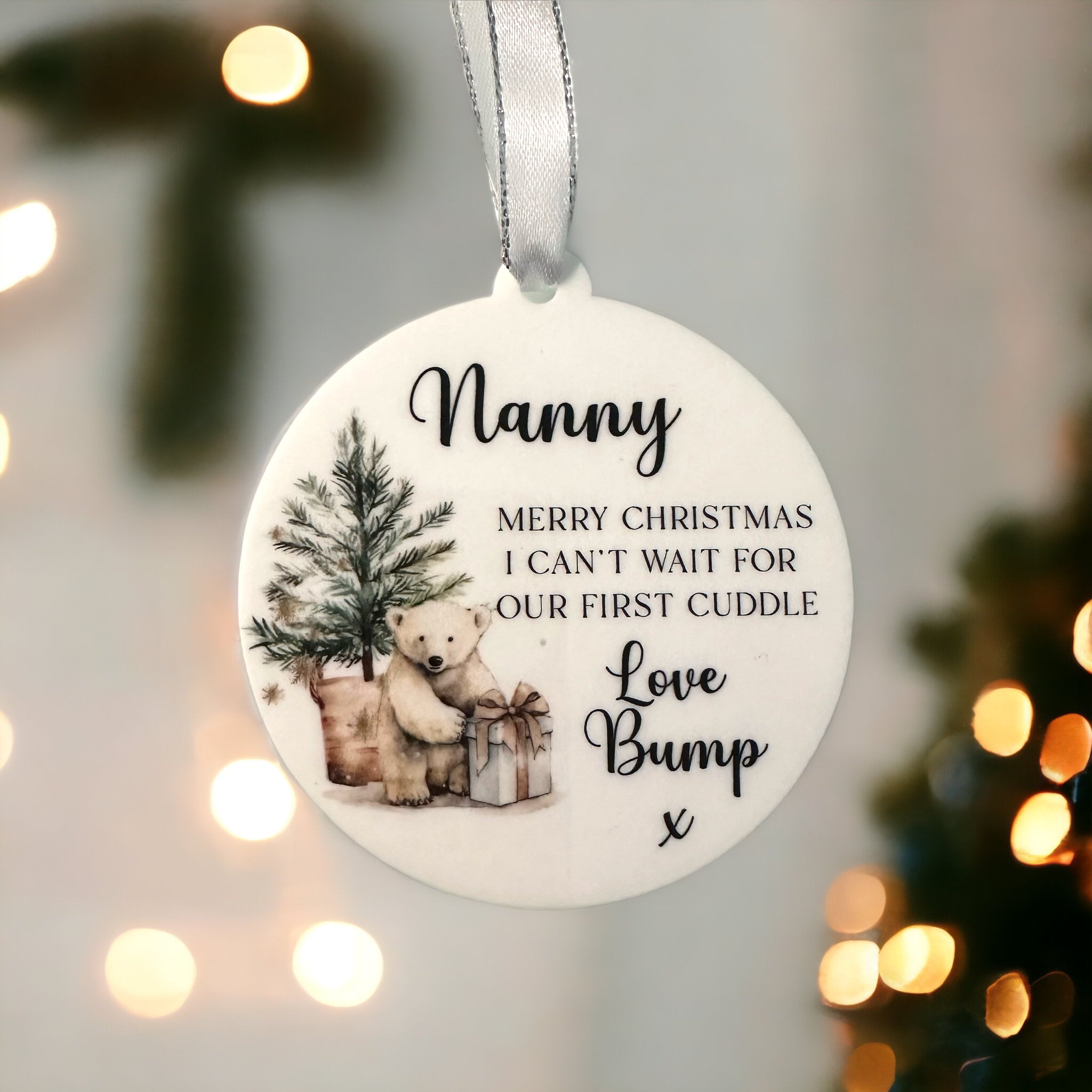Nanny To Be Christmas Bauble Love Bump