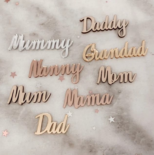 Mum, Mummy, Nanny, Daddy Cupcake Toppers