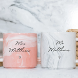 Newly Weds or Anniversary Personalised Set Of Mugs