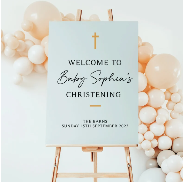 Personalised Christening Day Sign A0