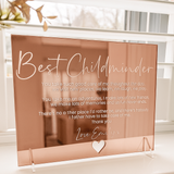 Best Childminder Luxury Personalised Mirror Card