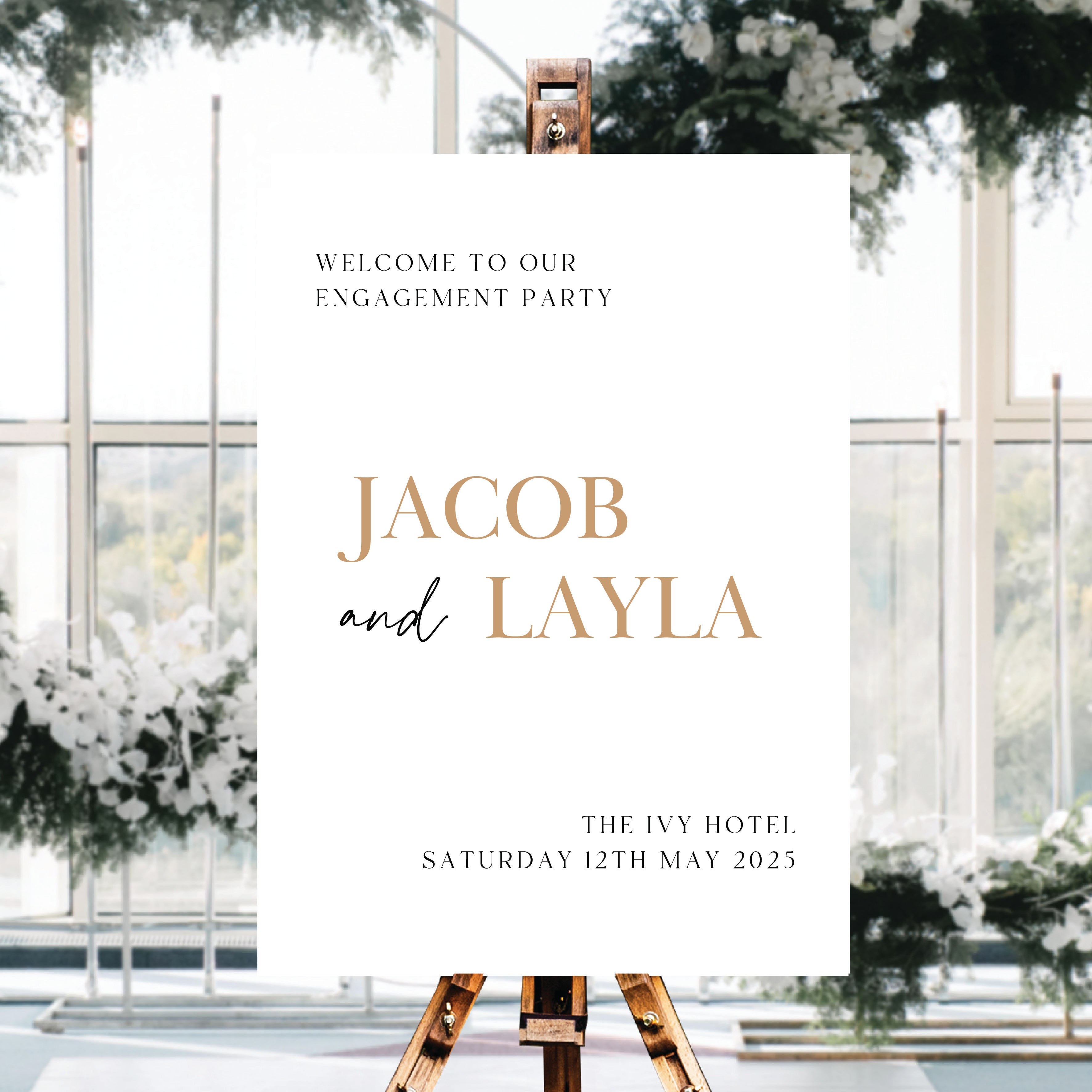 Luxury Personalised Engagement  Party Sign