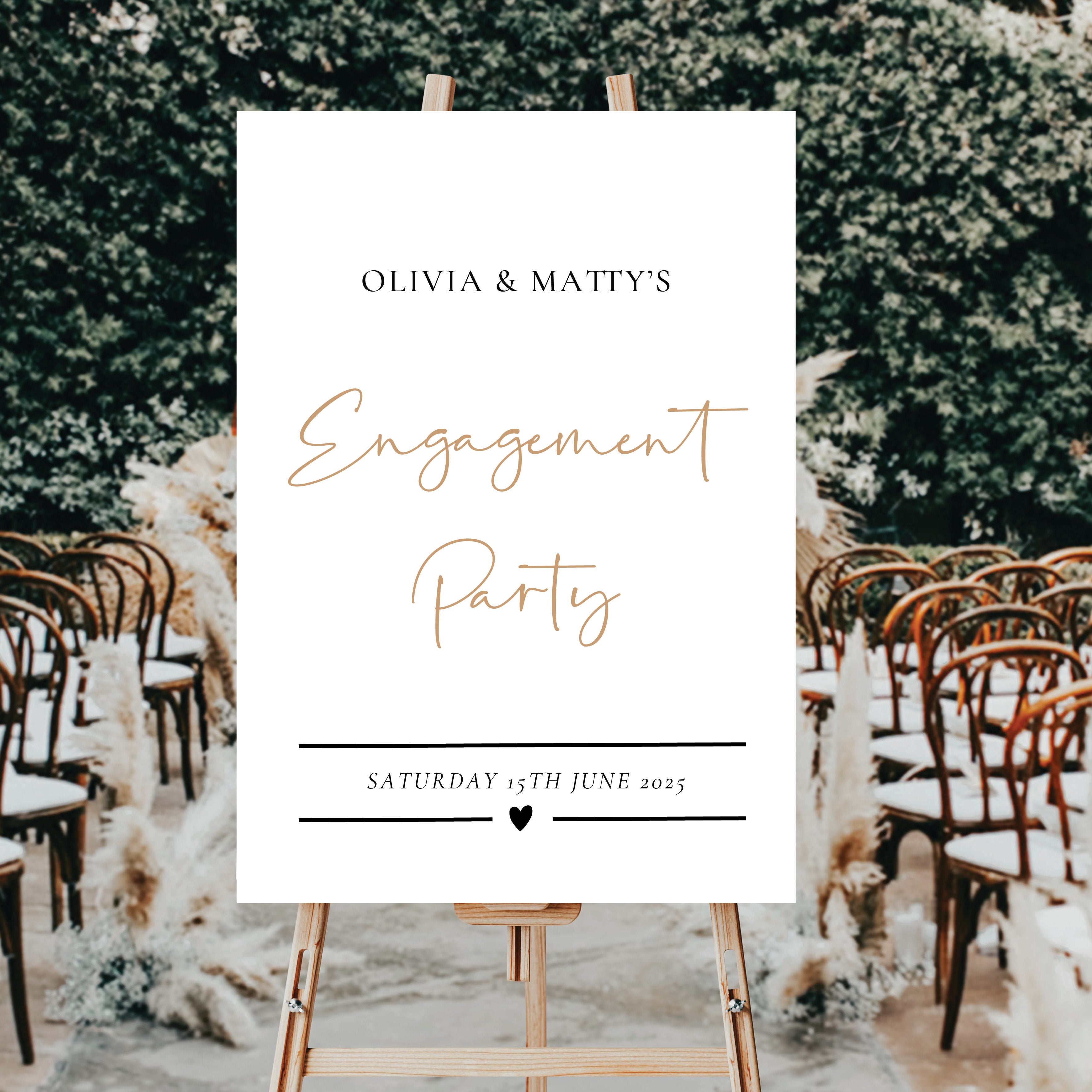 Luxury Personalised Engagement Party Sign