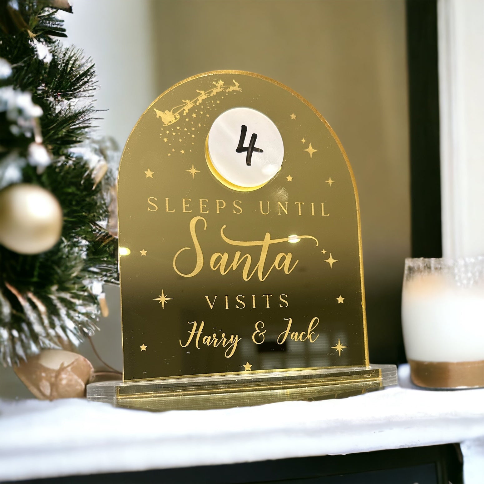 Children's How Many Sleeps Until Christmas Personalised Decoration