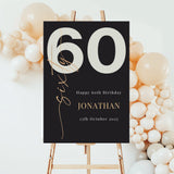 Luxury Personalised 60th Birthday Party Welcome Sign