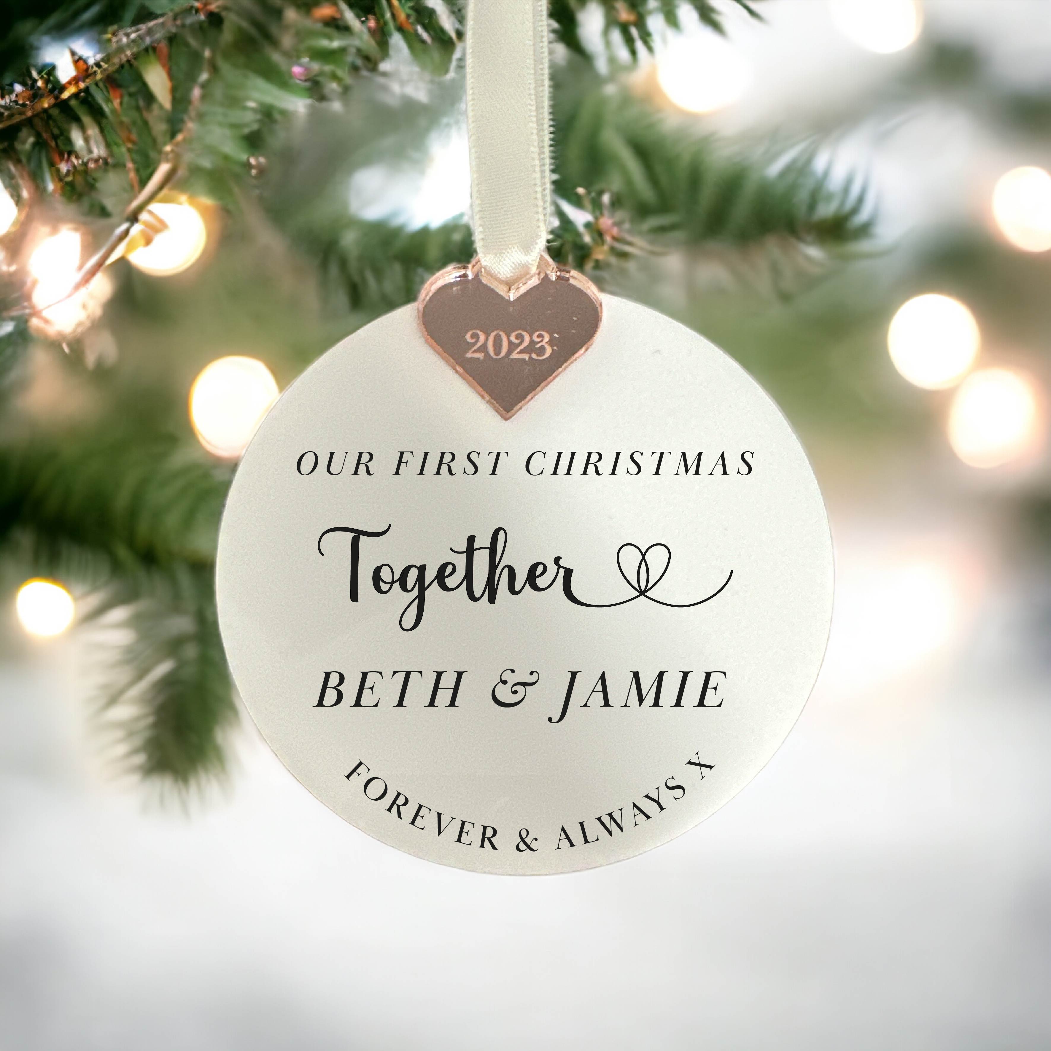 Couples First Christmas Together Personalised Bauble