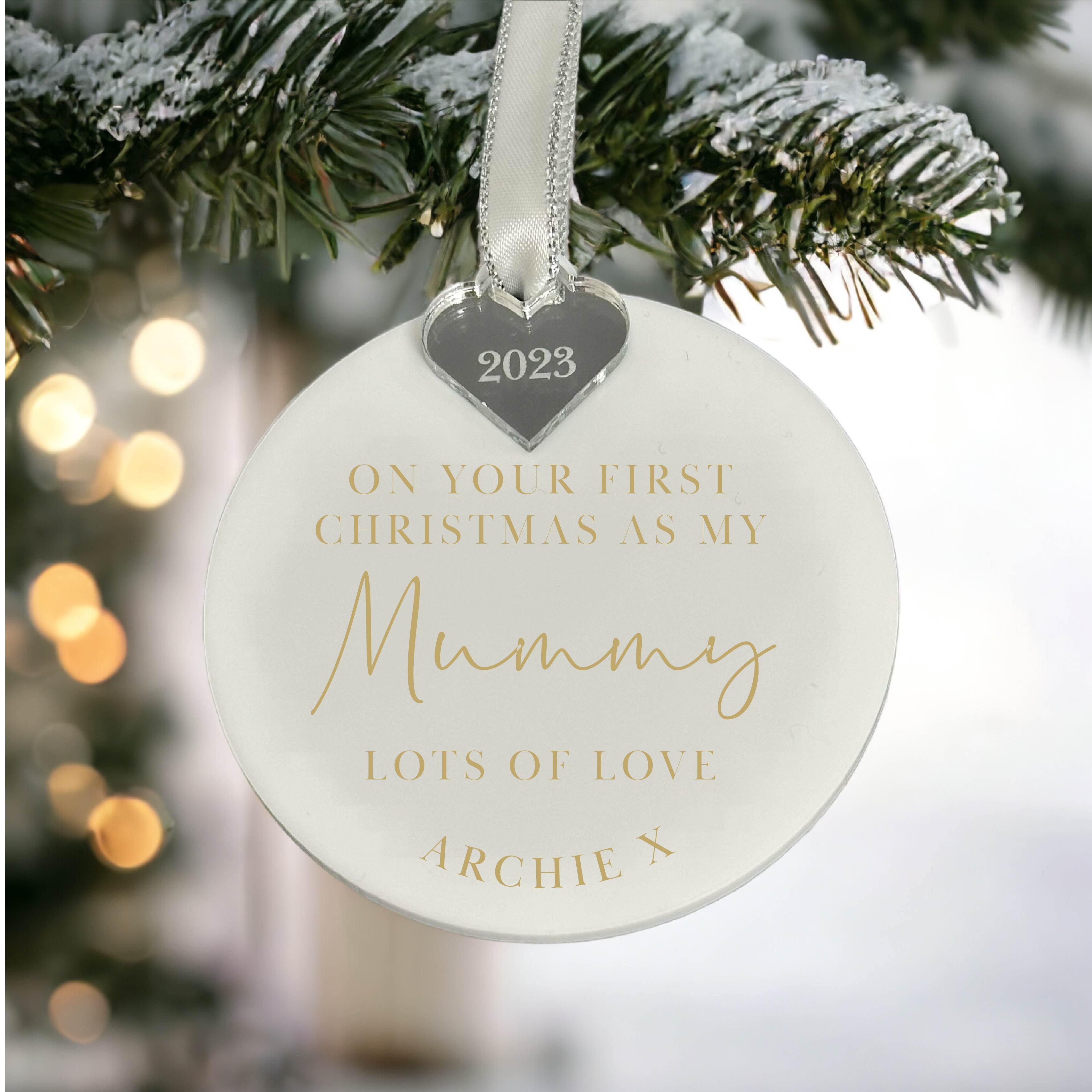 Personalised First Christmas As My Mummy Bauble
